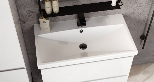 Тумба под умывальник Belux напольная Турин 80-02 Белый матовый