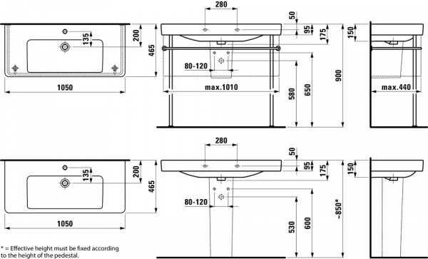 Умывальник Laufen Pro S 8139664001091 105x46.5x17.5