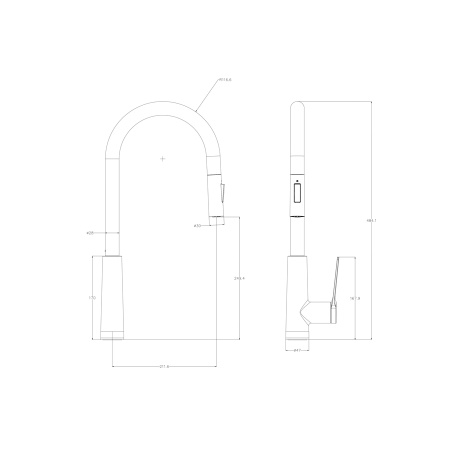 Смеситель для кухни с выдвижным изливом WONZON & WOGHAND, Черный матовый (WW-A20782-MB)