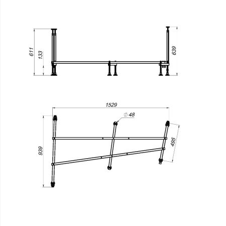 W72A-160-100W-R2 каркас для ванны spirit 160х100