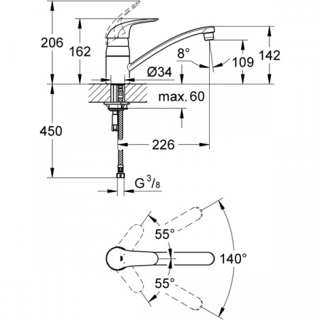 Смеситель для мойки Grohe Euroeco 32750000