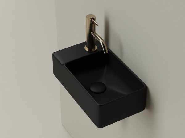 Умывальник подвесной прямоугольный Ceramicanova Element 395*220*125мм, Черный матовый, CN5046MB