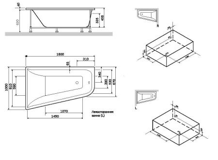 Ванна акриловая AM.PM Spirit W72A-160L100W-A2 левосторонняя 160х100 см