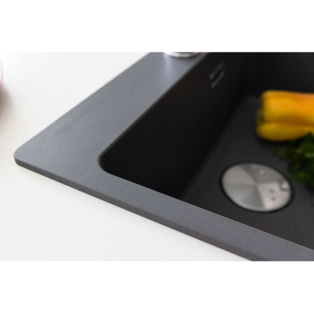 Кухонная мойка FRANKE 114.0731.688 из материала Fragranite MRG 610-54 FTL, грифельный серый (в комплекте стоп-вентиль, декоративная накладка круглой формы, сифон)