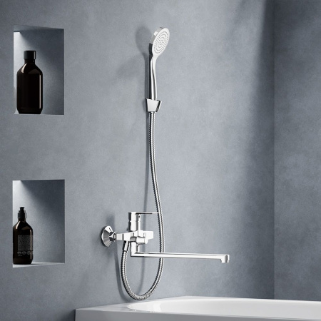 479500000 Apollo Смеситель для ванны и душа AM.PM с универсальным изливом и душ.набором, хром
