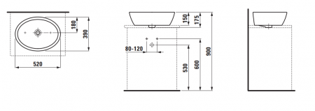 Умывальник Laufen Pro B 8129644001091 52x39x15