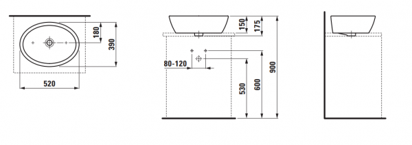 Умывальник Laufen Pro B 8129644001091 52x39x15