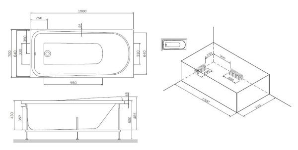 Декоративная фронтальная панель для ванны AM.PM Like W80A-150-070W-P 150х70 см