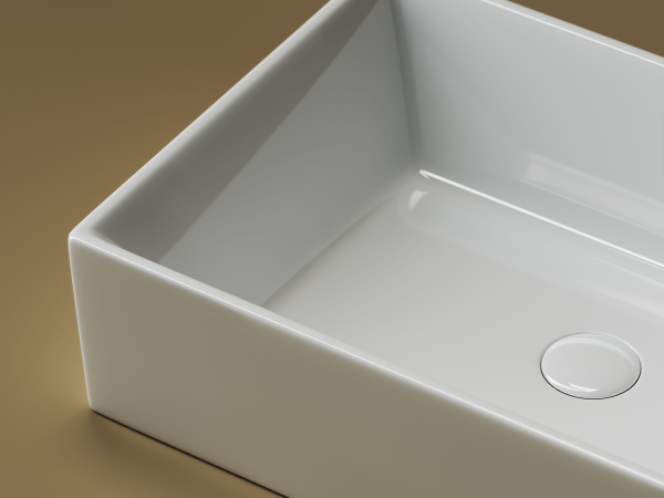 Умывальник чаша накладная прямоугольная Ceramicanova Element 590*390*160мм, Белый, CN5013