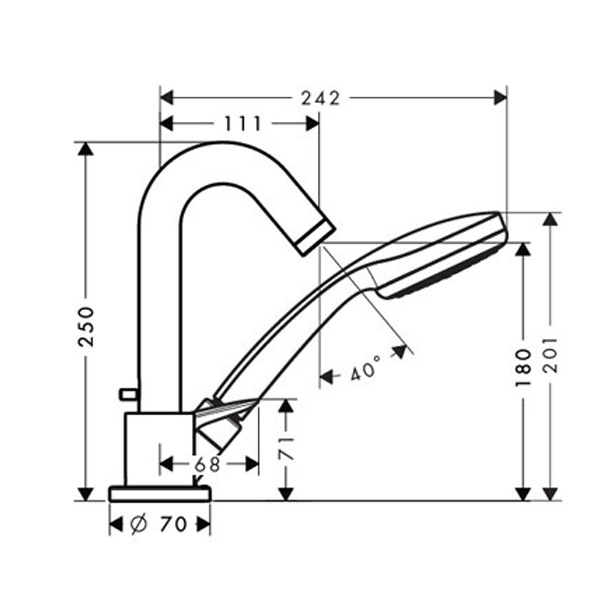 Смеситель на борт ванны Hansgrohe Logis 71310000