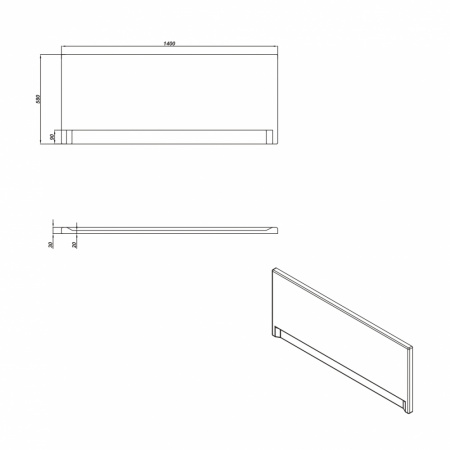 Фронтальная панель для ванны Cersanit UNIVERSAL TYPE 1 140 PA-TYPE1*140-W