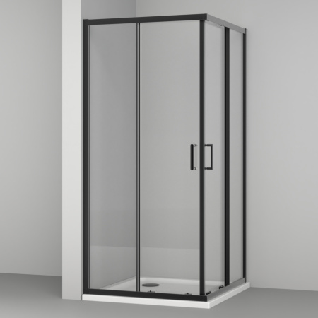 Душевой уголок AQUABATH ATLAS AB-04F-900-2000-BK (90x90, черный матовый, прозрачное стекло)