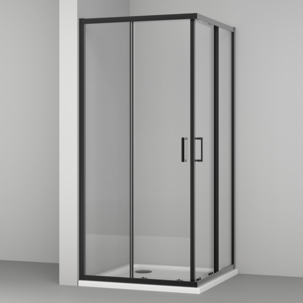 Душевой уголок AQUABATH ATLAS AB-04F-900-2000-BK (90x90, черный матовый, прозрачное стекло)