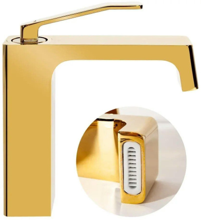 Cмеситель для раковины Hansberge H1065 Золото глянец