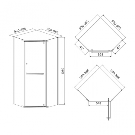 Душевой уголок IDDIS Steel STE8SS9i23 90x90