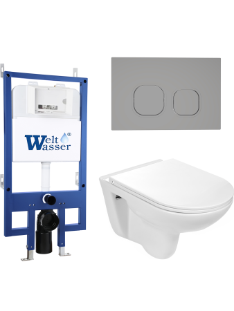 Комплект инсталляции с унитазом Weltwasser BAMBERG 545 + BAARBACH 004 GL-WT + BAMBERG CR