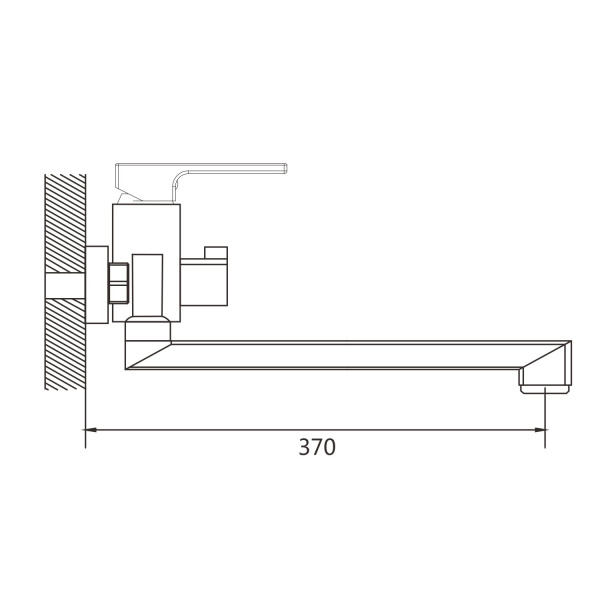 Смеситель для ванны Shevanik S8222T, оружейная сталь