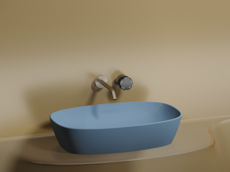 Умывальник чаша накладная овальная Ceramicanova Element 600*380*138мм, Голубой матовый, CN6049ML