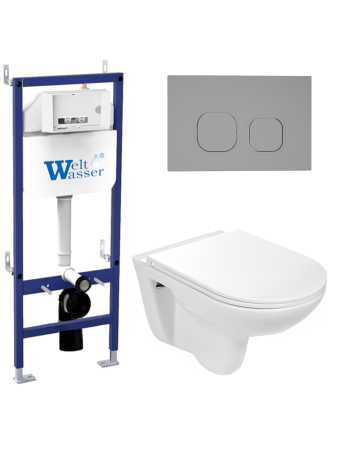 Комплект инсталляции с унитазом Weltwasser BAMBERG 460 + BAARBACH 004 GL-WT + BAMBERG CR