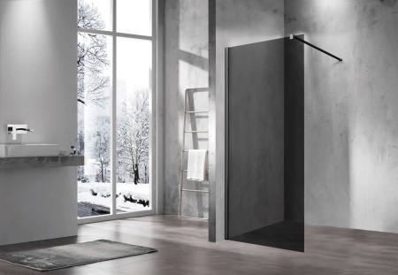 Душевая перегородка Vincea Walk-In VSW-1H800CGB, 800*2000, черный матовый, стекло тонированное