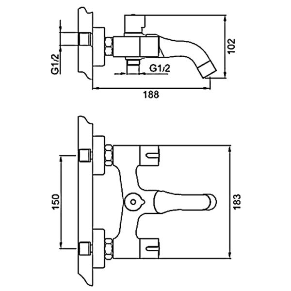 Смеситель для ванны Gappo Stella G3249