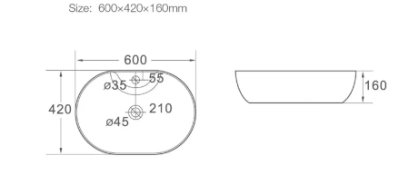 Раковина SantiLine SL-1023 60х42 белая