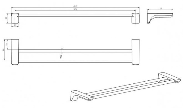 Полотенцедержатель CeramaLux Monelli 70009A