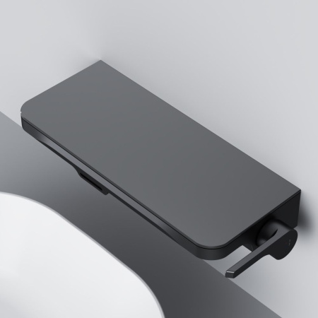 F8F72722 Func Встраиваемый смеситель на раковину АМ.РМ с полкой и каскадным изливом, черный