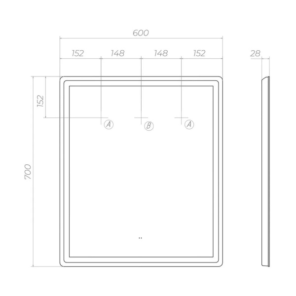 Зеркало VIGO Geometry Classic 600