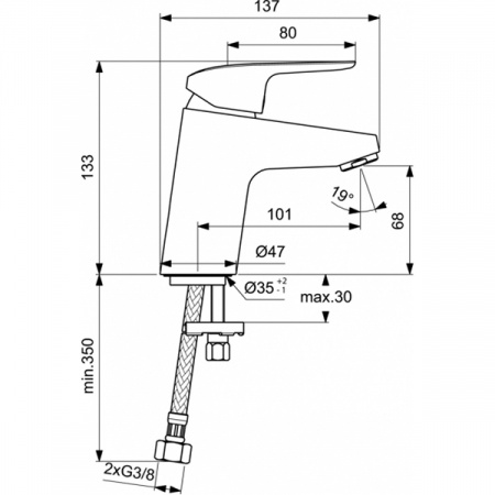 Смеситель для умывальника Ideal Standard Ceraflex B1710AA