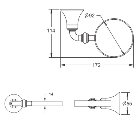 Ершик для унитаза Rose RG1200, хром