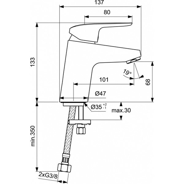 Смеситель для умывальника Ideal Standard Ceraflex B1710AA