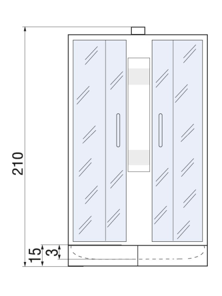 Душевая кабина River NARA LIGHT Б/К 80/15 MT 800х800х2100мм