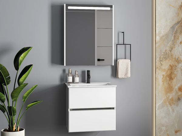 Тумба под умывальник Belux подвесная Тоскана 50-02, белый глянцевый