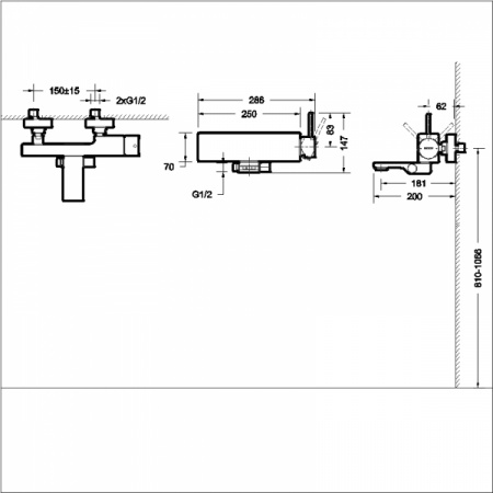 Смеситель для ванны Bravat Arc F66061C-01A-ENG (хром)