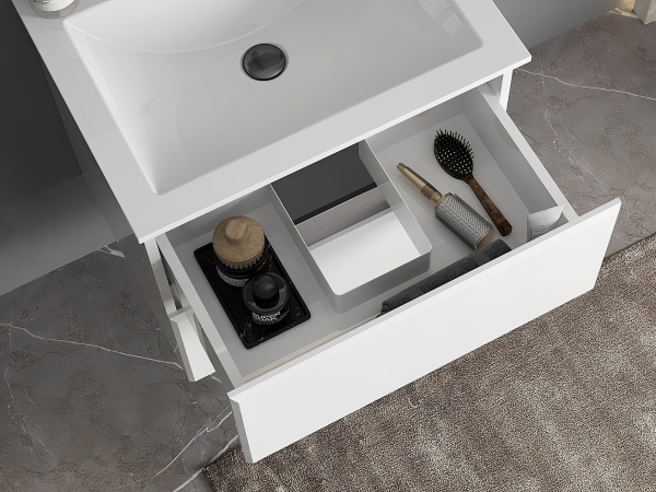 Тумба под умывальник Belux подвесная Тоскана 50-02, белый глянцевый