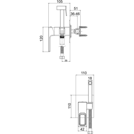 Смеситель для душа Gappo G7217-6 встраиваемый, черный