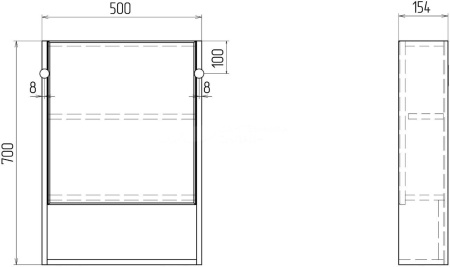 Зеркальный шкаф VIGO Urban zsh.URB.50, 50 см