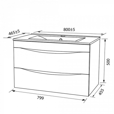 Тумба с раковиной IDDIS Cloud 80 подвесная белая (CLO80W0i95K)