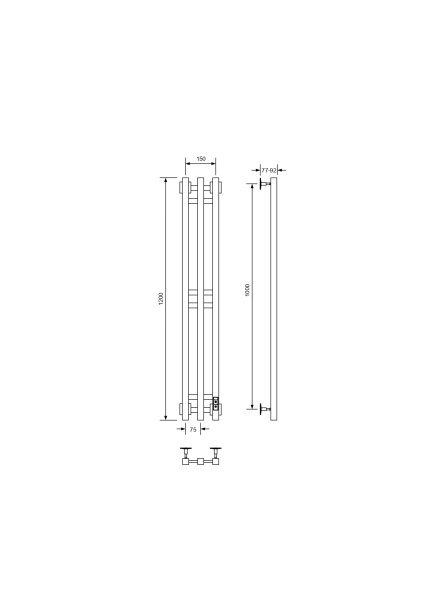Полотенцесушитель электрический с/т Comfysan Альто-К (Alto-K) EC-3 120/15, ТИТАНОВЫЙ ГРАФИТ