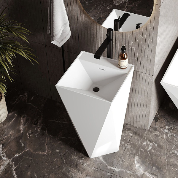 Умывальник Belux Триумф 450x800 Белый матовый, Solid Surface