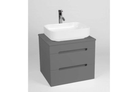 Тумба VIANT "Марсель" COMO 70 2 ящика подвесная графит 425х655х500 (VMAR70COG-T2YP)