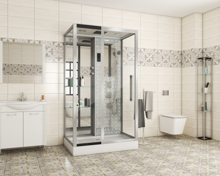 Душевая кабина Niagara Luxe NG-7713WL (82x120х215) низкий поддон(15см),дверь раздвижная,стенки серебро