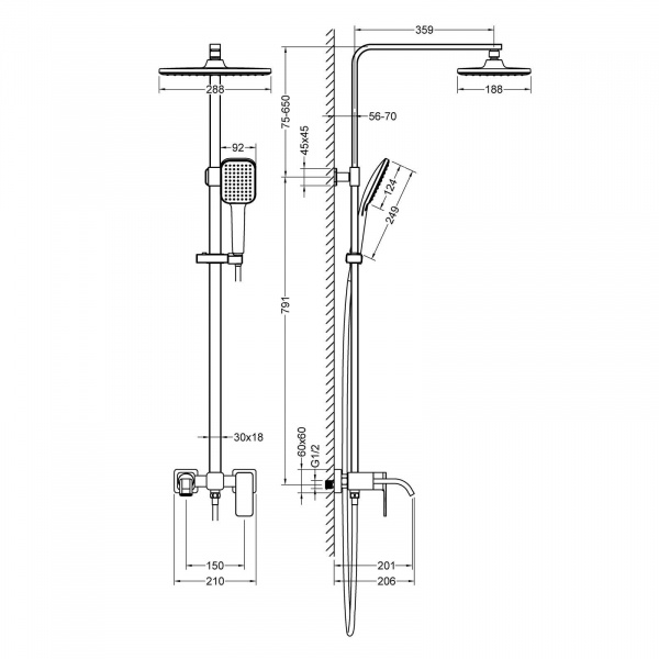 Душевая система Timo Selene SX-1013/00 хром