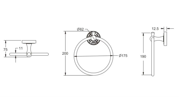 Кольцо для полотенец Rose RG1006Q, бронза