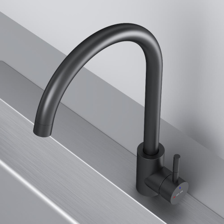 F85B07122 X-Joy S, Смеситель для кухни AM.PM с С-изливом, черный
