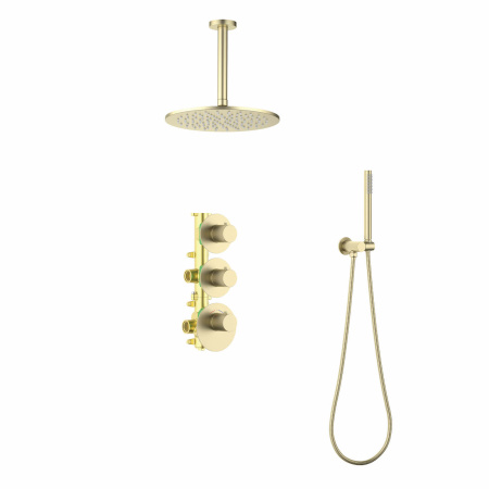 Встраиваемая душевая система с термостатом TIMO Saona SX-2399/17SM, матовое золото