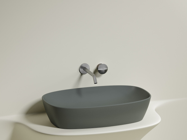 Умывальник чаша накладная овальная Ceramicanova Element 600*380*138мм, Антрацит матовый, CN6049MH