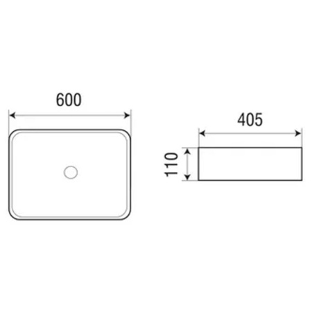 Раковина Azario 600х405х110 накладная, белый (AZ-2174)