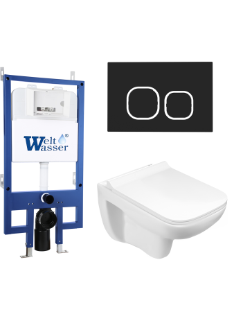 Комплект инсталляции с унитазом Weltwasser BAMBERG 545 + KEHLBACH 004 GL-WT + BAMBERG BL